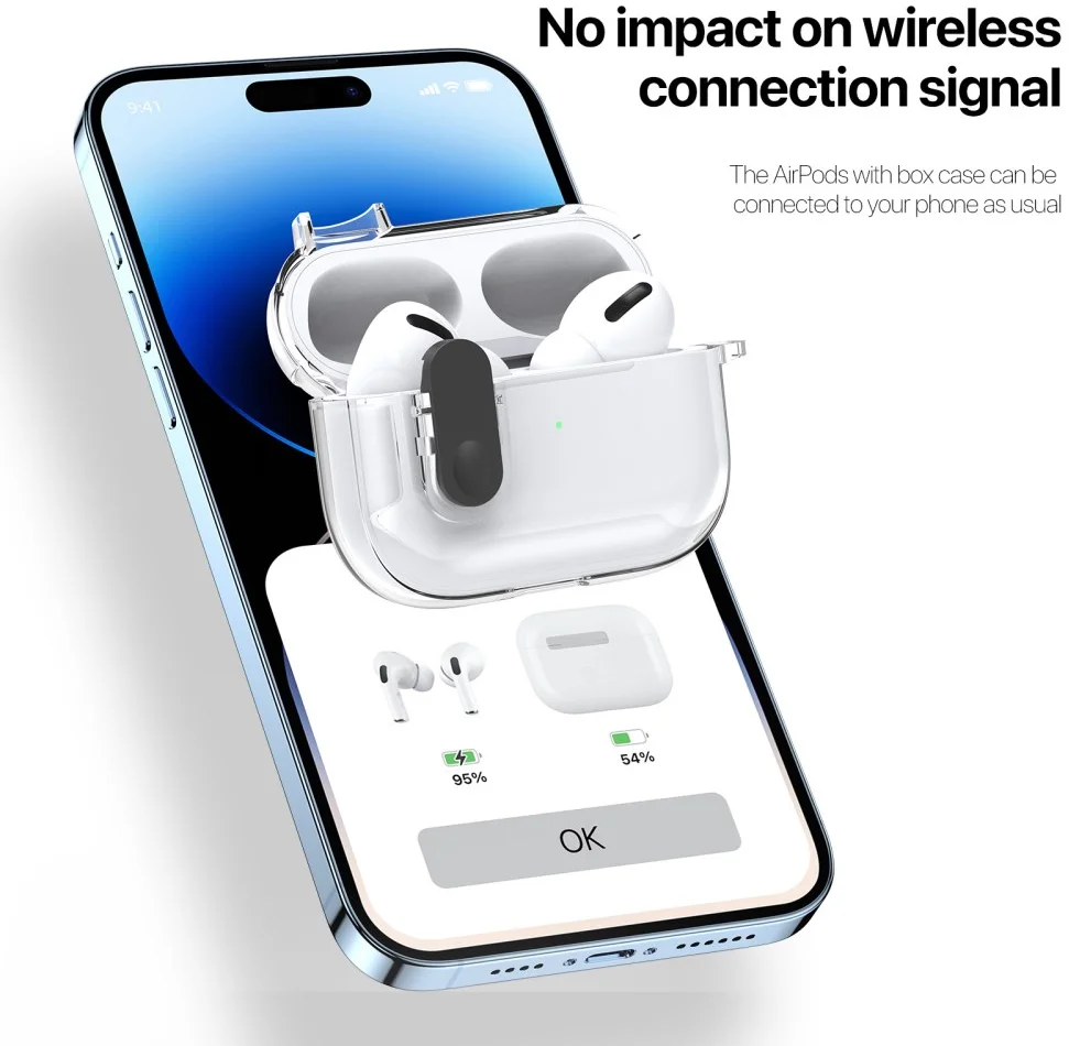 Dux Ducis PECL AirPods 4 Hoesje met Aluminum Haak Transparant Blauw afbeelding 6