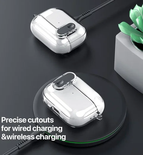 Dux Ducis PECL AirPods 4 Hoesje met Aluminum Haak Transparant Blauw afbeelding 7
