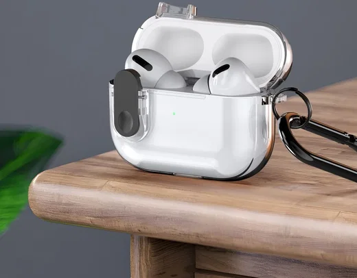 Dux Ducis PECL AirPods 4 Hoesje met Aluminum Haak Transparant Roze afbeelding 8