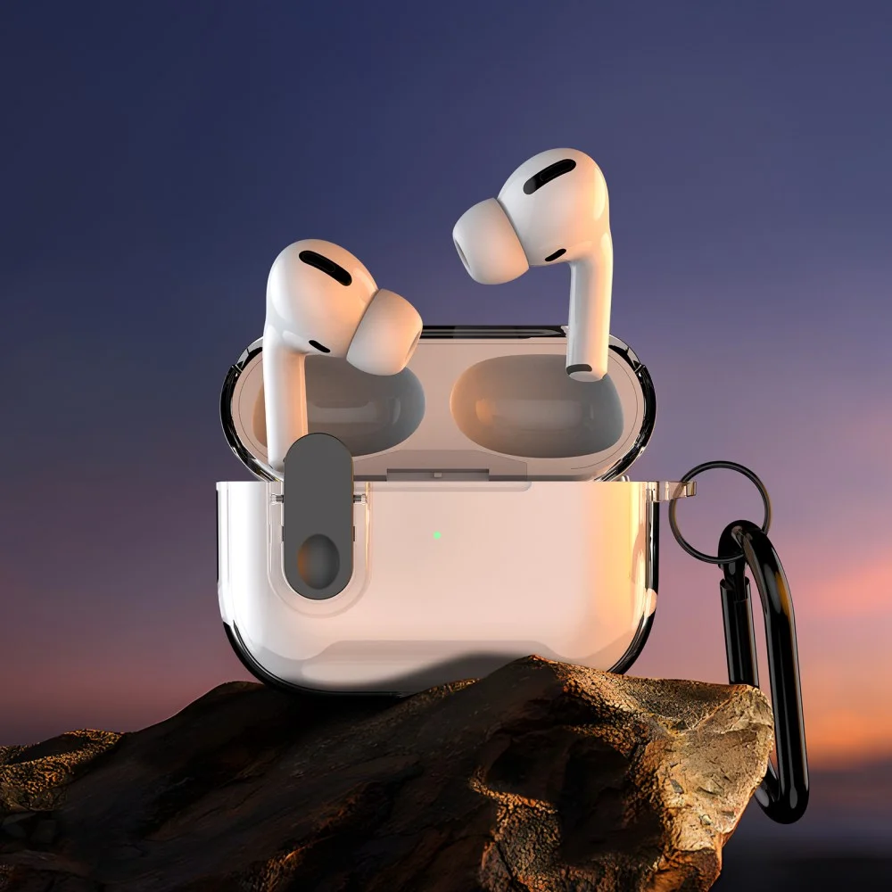 Dux Ducis PECL AirPods 4 Hoesje met Aluminum Haak Transparant Roze afbeelding 9