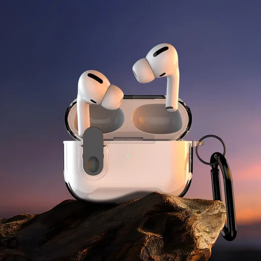 Dux Ducis PECL AirPods 4 Hoesje met Aluminum Haak Transparant Roze afbeelding 9