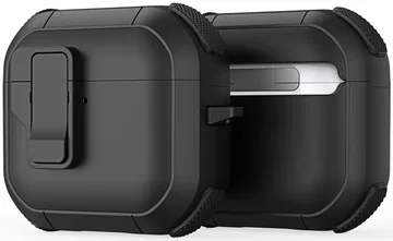 Dux Ducis PECP AirPods 4 Hoesje met Aluminum Haak Zwart