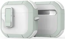 Dux Ducis PECP AirPods 4 Hoesje met Aluminum Haak Wit Groen afbeelding