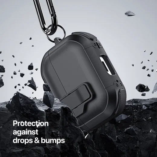 Dux Ducis PECP AirPods 4 Hoesje met Aluminum Haak Wit Blauw afbeelding 3