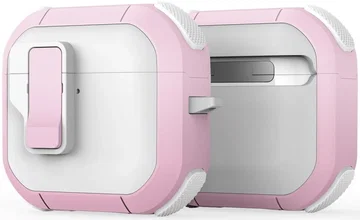 Dux Ducis PECP AirPods 4 Hoesje met Aluminum Haak Wit Roze