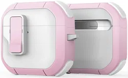 Dux Ducis PECP AirPods 4 Hoesje met Aluminum Haak Wit Roze afbeelding