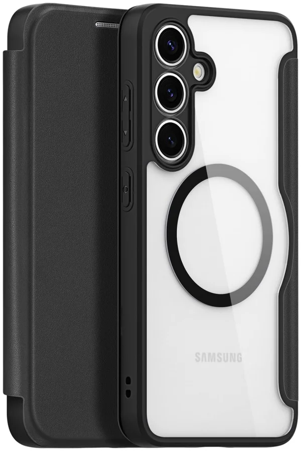 Dux Ducis Skin X Pro Samsung Galaxy S25 Hoesje MagSafe / Qi2 Book Case Zwart afbeelding 2