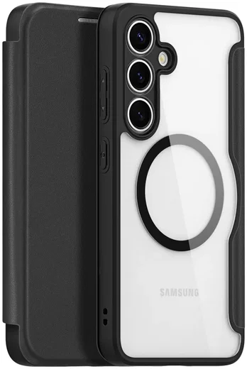 Dux Ducis Skin X Pro Samsung Galaxy S25 Hoesje MagSafe / Qi2 Book Case Zwart afbeelding 2