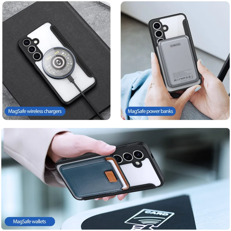 Dux Ducis Skin X Pro Samsung Galaxy S25 Hoesje MagSafe / Qi2 Book Case Zwart afbeelding 9