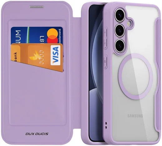 Dux Ducis Skin X Pro Samsung Galaxy S25 Plus Hoes MagSafe / Qi2 Book Case Paars afbeelding 1