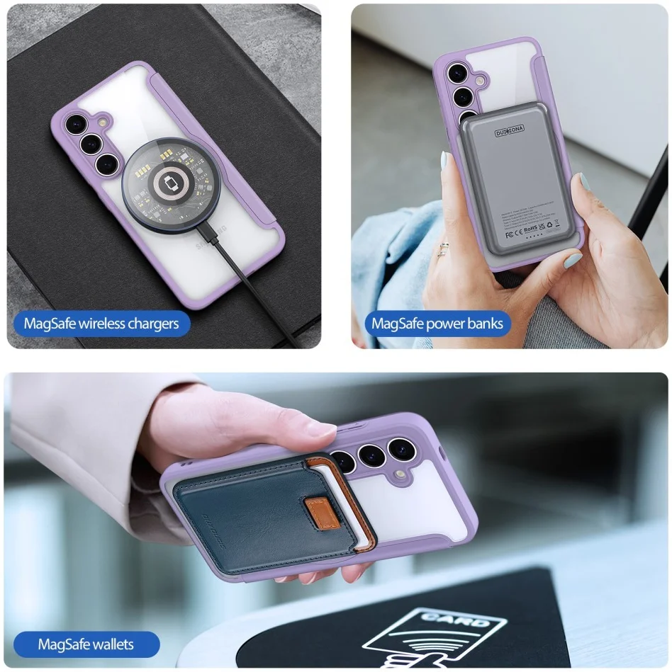 Dux Ducis Skin X Pro Samsung Galaxy S25 Plus Hoes MagSafe / Qi2 Book Case Paars afbeelding 7