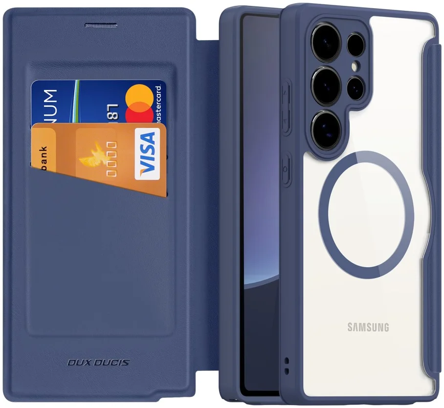 Dux Ducis Skin X Pro Samsung Galaxy S25 Ultra Hoes MagSafe / Qi2 Book Case Blauw afbeelding 1
