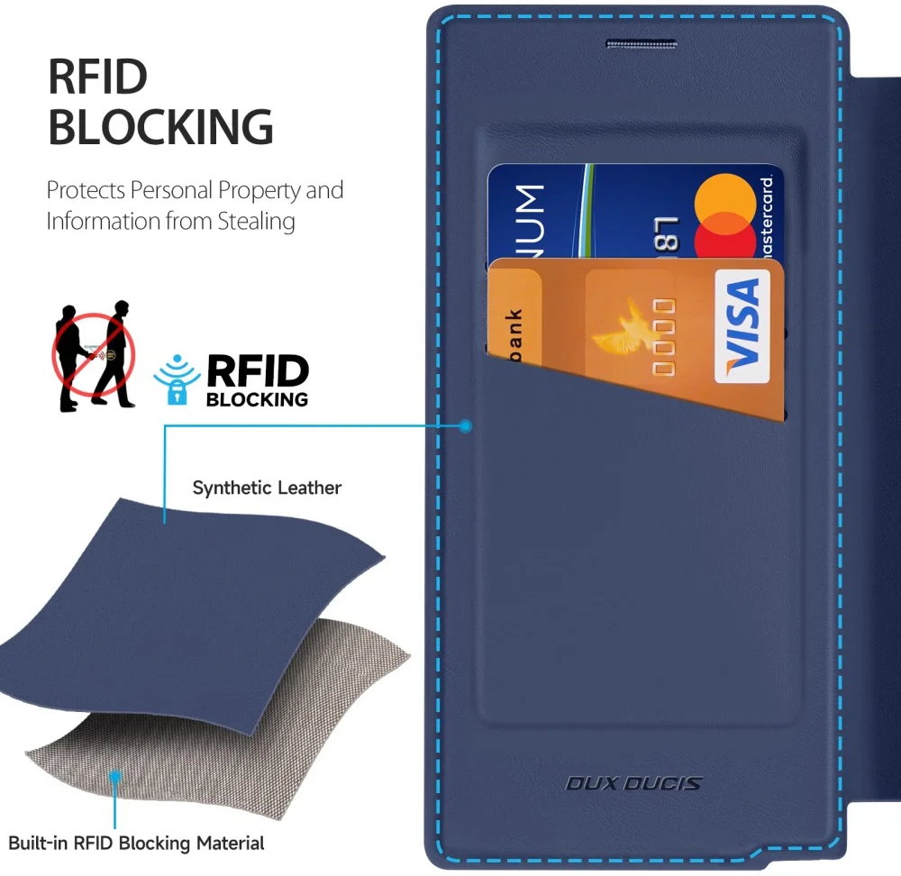 Dux Ducis Skin X Pro Samsung Galaxy S25 Ultra Hoes MagSafe / Qi2 Book Case Blauw afbeelding 5