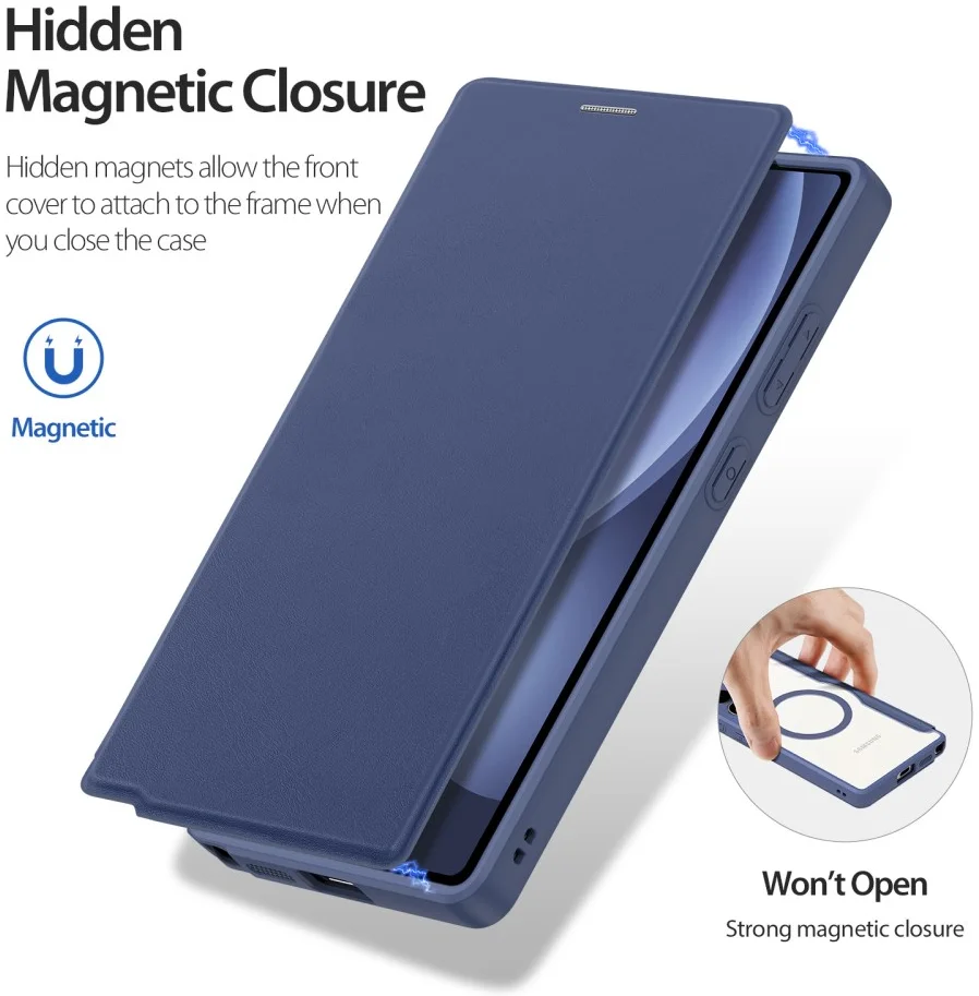 Dux Ducis Skin X Pro Samsung Galaxy S25 Ultra Hoes MagSafe / Qi2 Book Case Blauw afbeelding 6