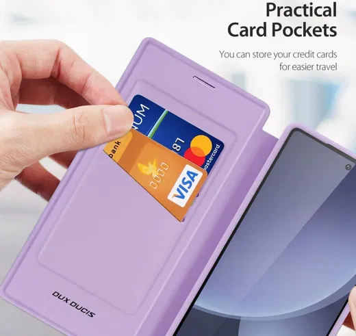 Dux Ducis Skin X Pro Samsung Galaxy S25 Ultra Hoes MagSafe / Qi2 Book Case Paars afbeelding 4