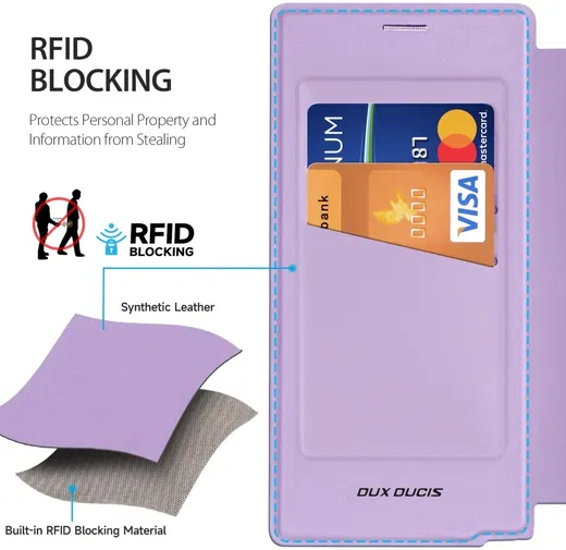 Dux Ducis Skin X Pro Samsung Galaxy S25 Ultra Hoes MagSafe / Qi2 Book Case Paars afbeelding 5