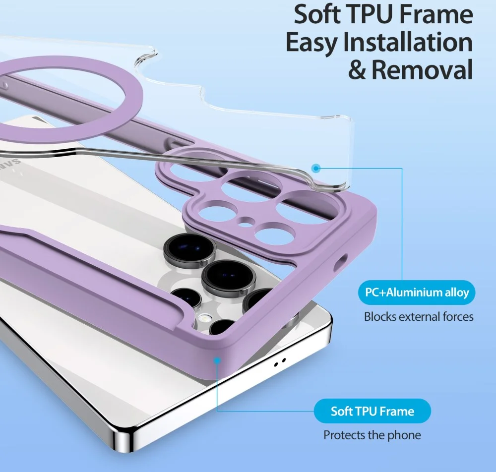 Dux Ducis Skin X Pro Samsung Galaxy S25 Ultra Hoes MagSafe / Qi2 Book Case Paars afbeelding 7