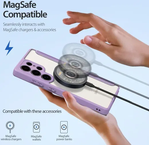 Dux Ducis Skin X Pro Samsung Galaxy S25 Ultra Hoes MagSafe / Qi2 Book Case Paars afbeelding 3