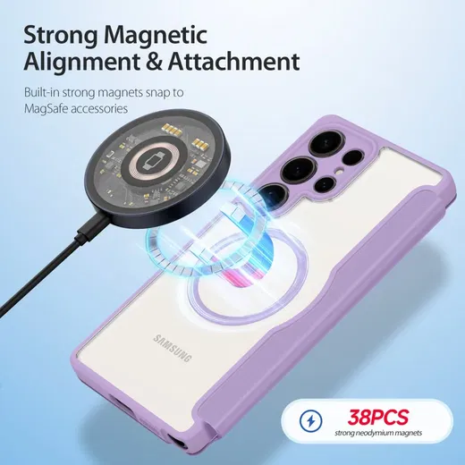 Dux Ducis Skin X Pro Samsung Galaxy S25 Ultra Hoes MagSafe / Qi2 Book Case Paars afbeelding 8