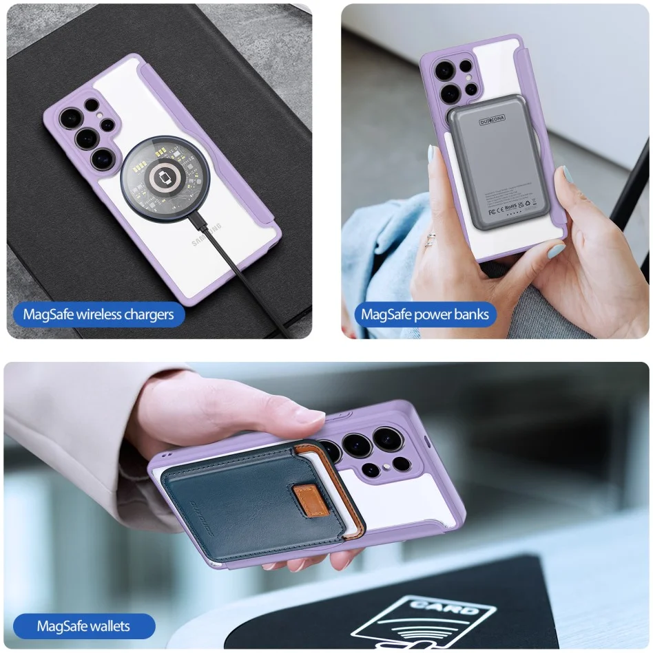 Dux Ducis Skin X Pro Samsung Galaxy S25 Ultra Hoes MagSafe / Qi2 Book Case Paars afbeelding 9