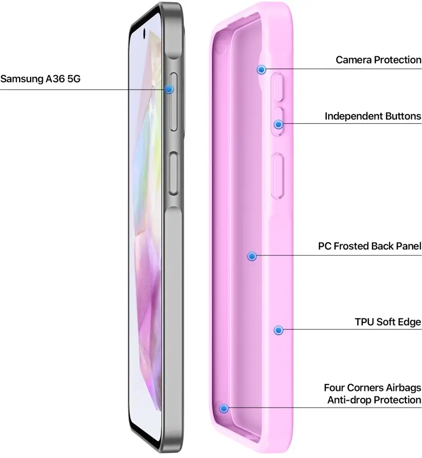 Dux Ducis Yind Samsung Galaxy A36 Hoesje Back Cover Matte Roze afbeelding 6