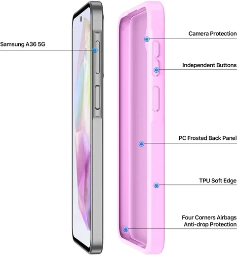 Dux Ducis Yind Samsung Galaxy A36 Hoesje Back Cover Matte Roze afbeelding 6