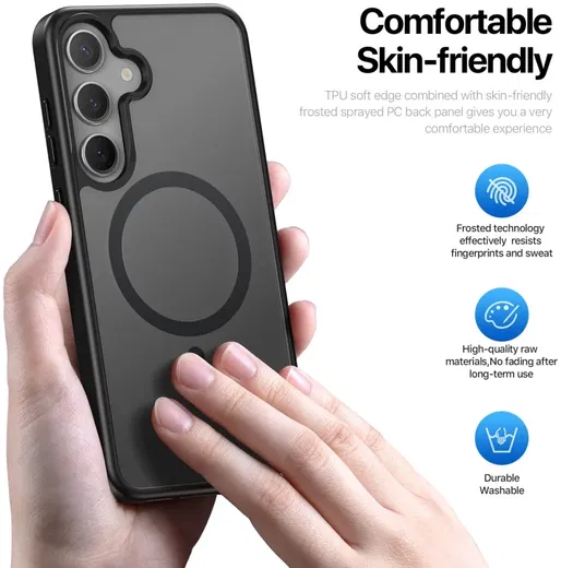 Dux Ducis Yind Samsung Galaxy S25 Hoesje MagSafe / Qi2 Back Cover Zwart afbeelding 3