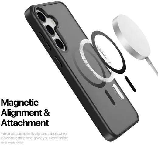 Dux Ducis Yind Samsung Galaxy S25 Hoesje MagSafe / Qi2 Back Cover Zwart afbeelding 4