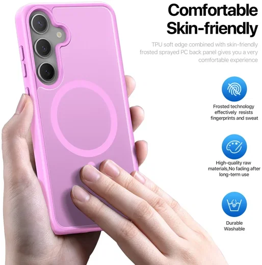 Dux Ducis Yind Samsung Galaxy S25 Plus Hoesje MagSafe / Qi2 Back Cover Roze afbeelding 4