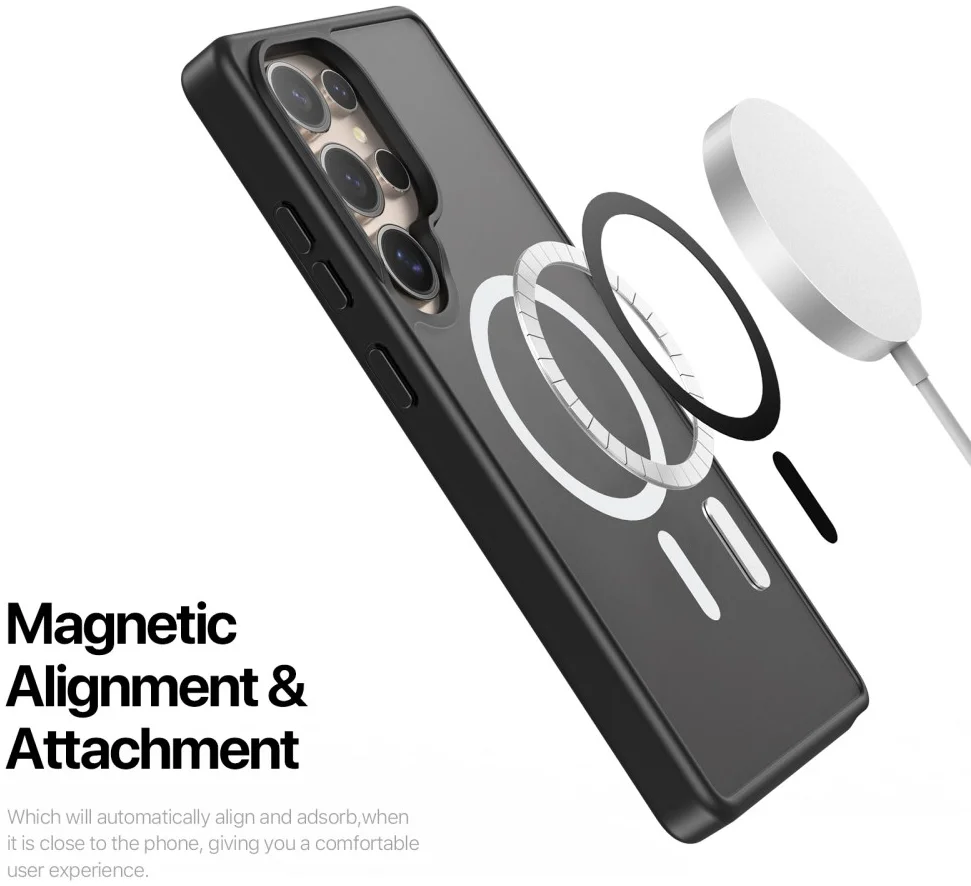 Dux Ducis Yind Samsung Galaxy S25 Ultra Hoesje MagSafe / Qi2 Back Cover Zwart afbeelding 4