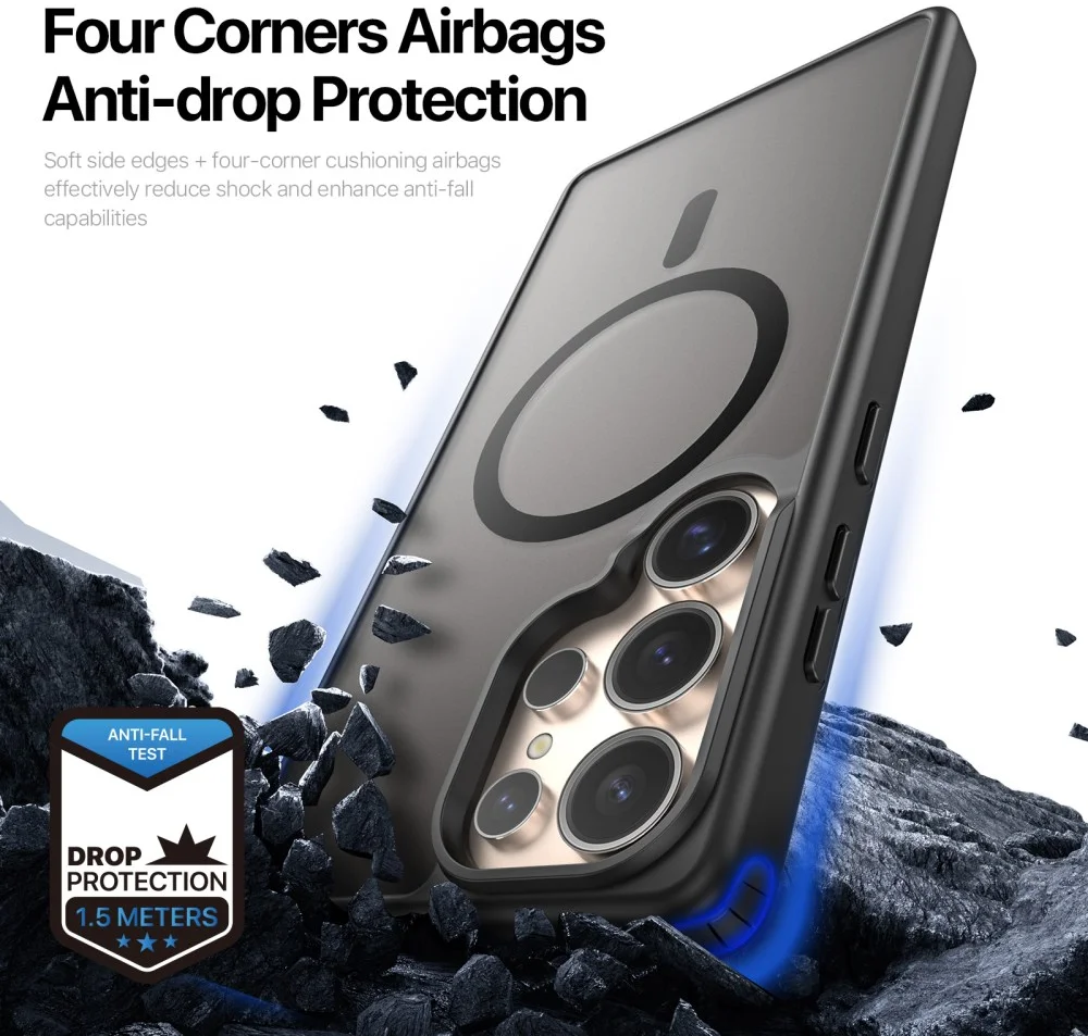 Dux Ducis Yind Samsung Galaxy S25 Ultra Hoesje MagSafe / Qi2 Back Cover Zwart afbeelding 6