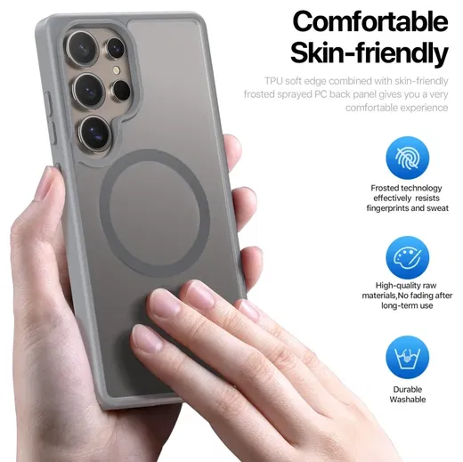 Dux Ducis Yind Samsung Galaxy S25 Ultra Hoesje MagSafe / Qi2 Back Cover Grijs afbeelding 3