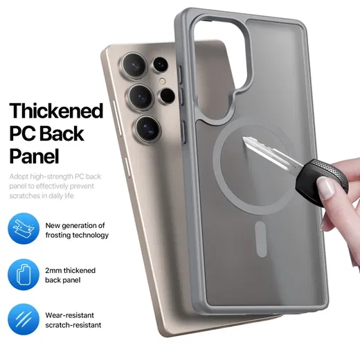 Dux Ducis Yind Samsung Galaxy S25 Ultra Hoesje MagSafe / Qi2 Back Cover Grijs afbeelding 5