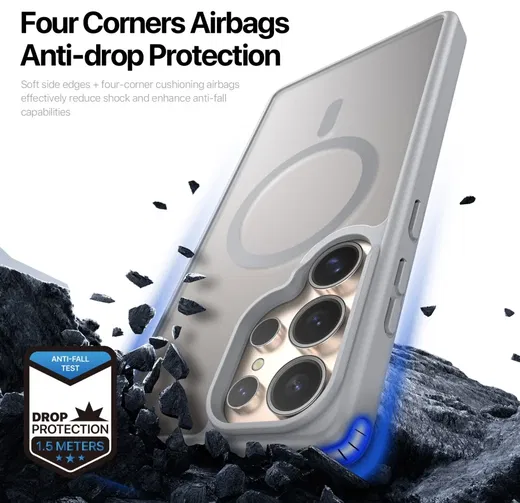 Dux Ducis Yind Samsung Galaxy S25 Ultra Hoesje MagSafe / Qi2 Back Cover Grijs afbeelding 6