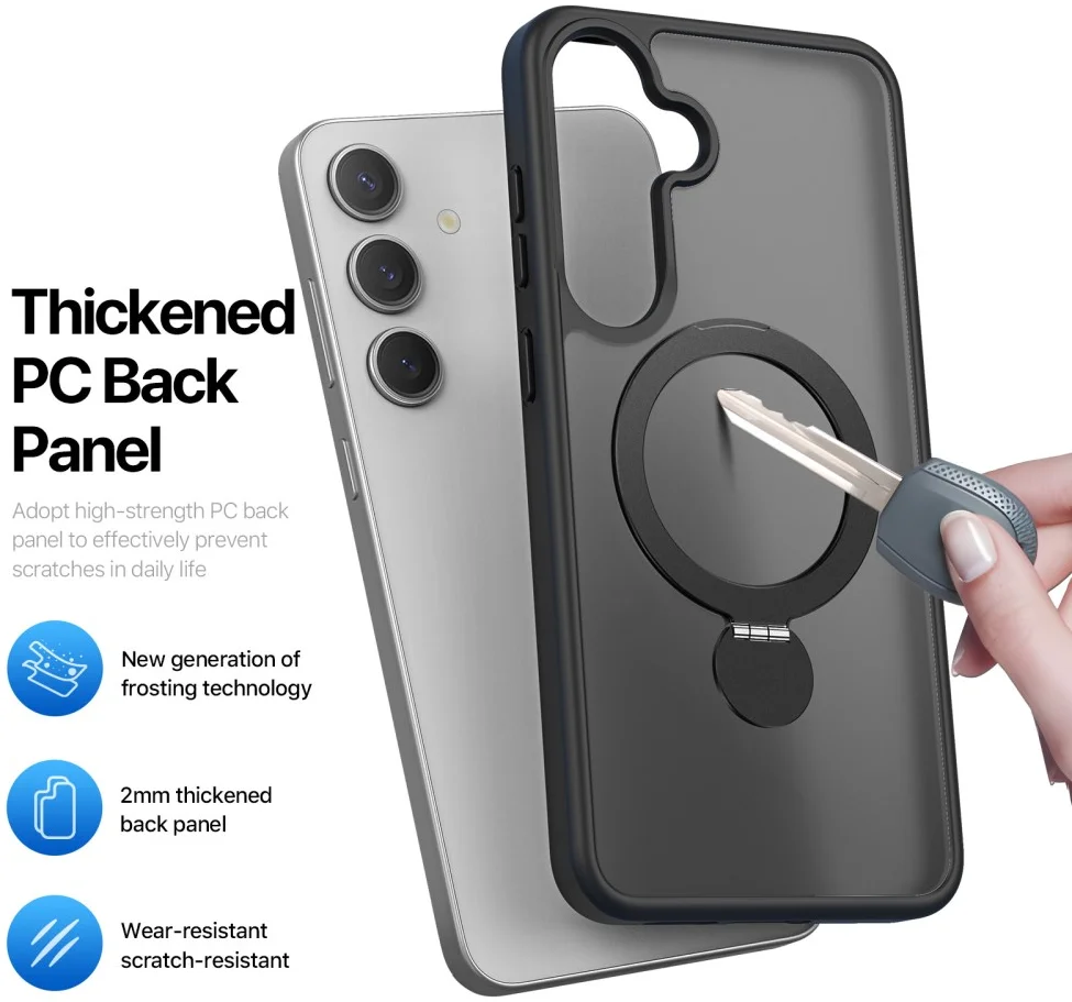 Dux Ducis Yind Samsung Galaxy S25 Plus Hoesje 360° MagSafe / Qi2 Stand Zwart afbeelding 7