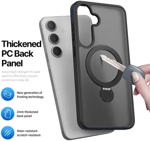 Dux Ducis Yind Samsung Galaxy S25 Plus Hoesje 360° MagSafe / Qi2 Stand Zwart afbeelding 7