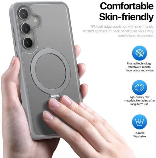 Dux Ducis Yind Samsung Galaxy S25 Plus Hoesje 360° MagSafe / Qi2 Stand Grijs afbeelding 6