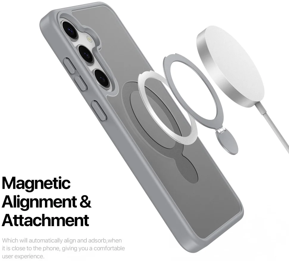 Dux Ducis Yind Samsung Galaxy S25 Plus Hoesje 360° MagSafe / Qi2 Stand Grijs afbeelding 4