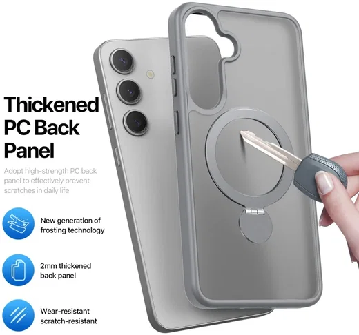 Dux Ducis Yind Samsung Galaxy S25 Plus Hoesje 360° MagSafe / Qi2 Stand Grijs afbeelding 7