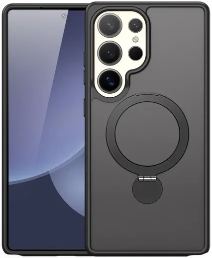 Dux Ducis Yind Samsung Galaxy S25 Ultra Hoesje 360° MagSafe / Qi2 Stand Zwart afbeelding 1