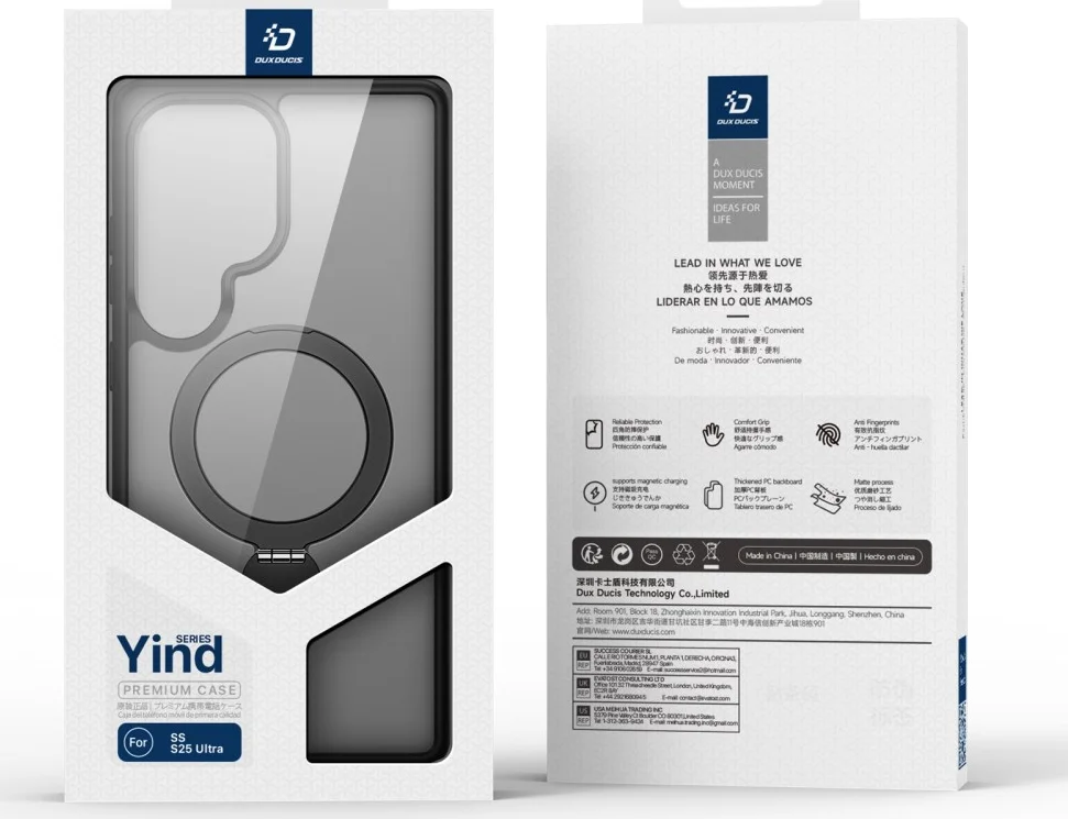Dux Ducis Yind Samsung Galaxy S25 Ultra Hoesje 360° MagSafe / Qi2 Stand Zwart afbeelding 10