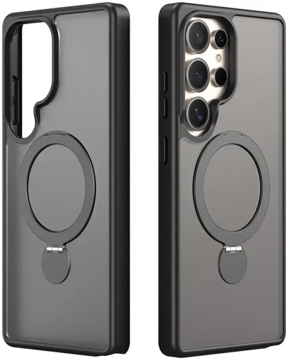 Dux Ducis Yind Samsung Galaxy S25 Ultra Hoesje 360° MagSafe / Qi2 Stand Zwart afbeelding 2