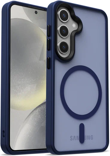 Samsung Galaxy S25 Hoesje met MagSafe / Qi2 Back Cover Matte Donkerblauw afbeelding 14