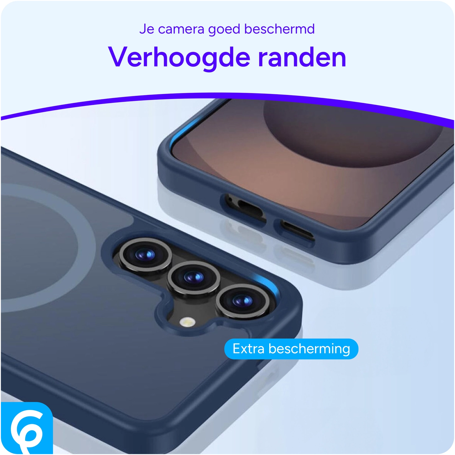 Samsung Galaxy S25 Hoesje met MagSafe / Qi2 Back Cover Matte Donkerblauw afbeelding 8