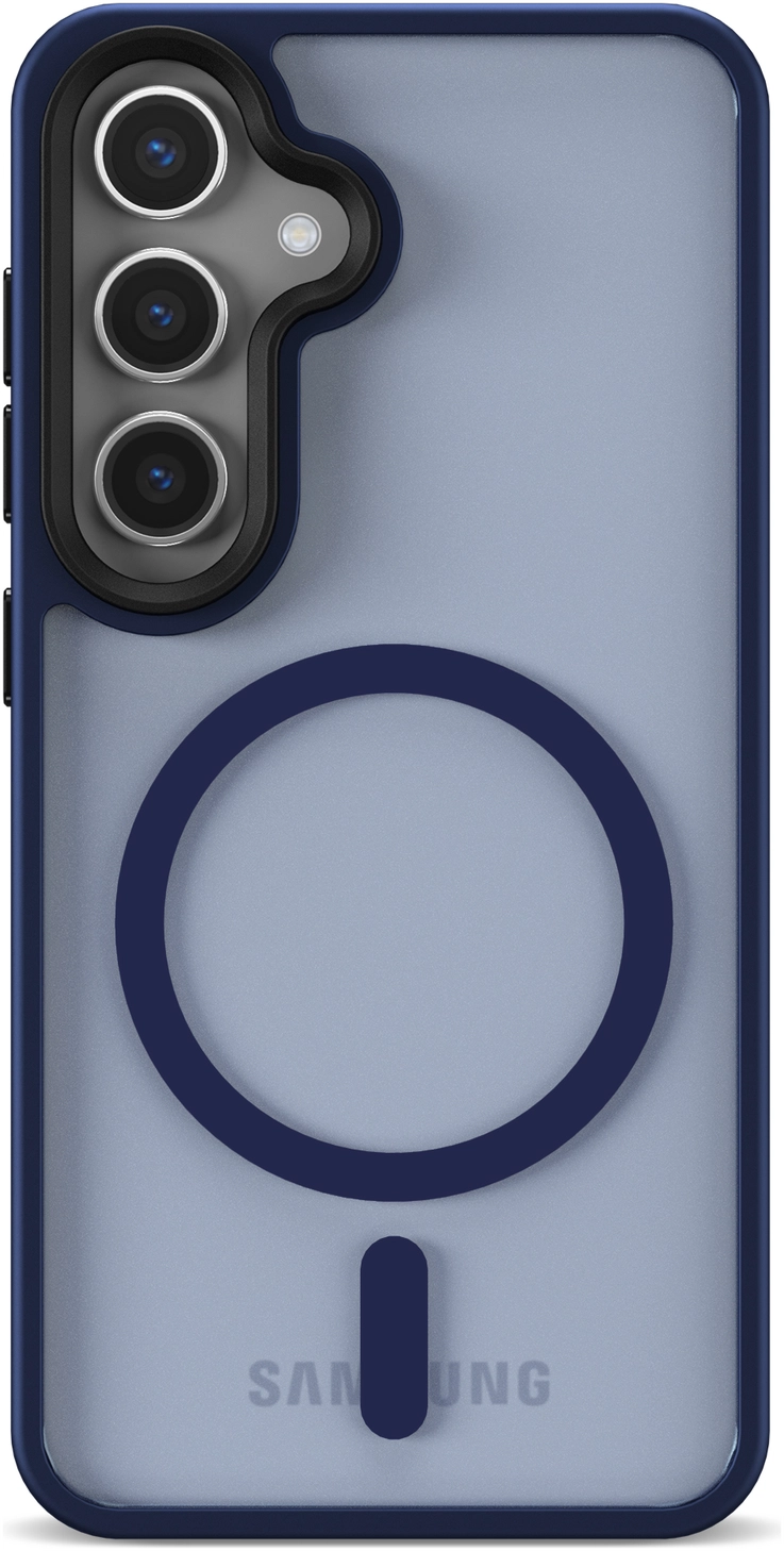 Samsung Galaxy S25 Hoesje met MagSafe / Qi2 Back Cover Matte Donkerblauw afbeelding 10