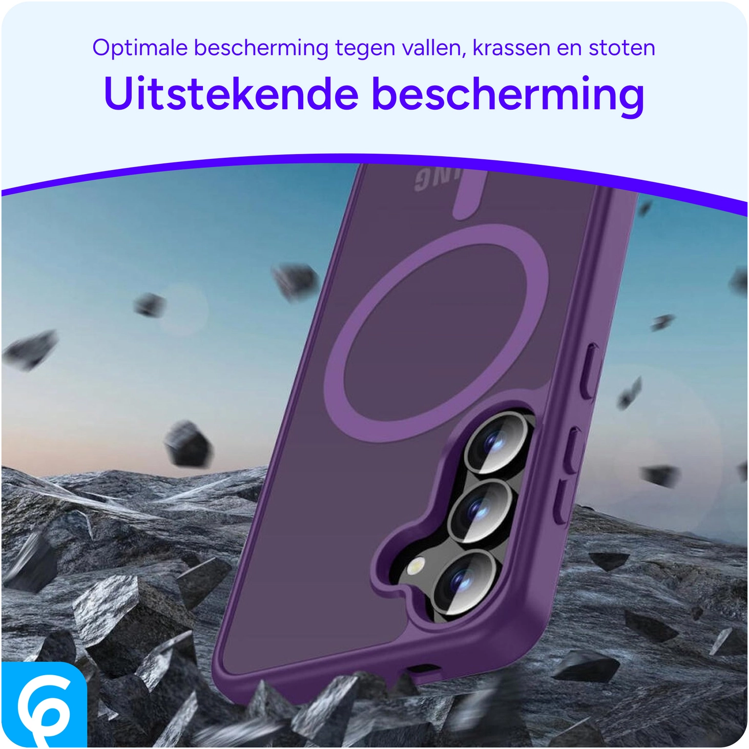 Samsung Galaxy S25 Hoesje met MagSafe / Qi2 Back Cover Matte Paars afbeelding 2