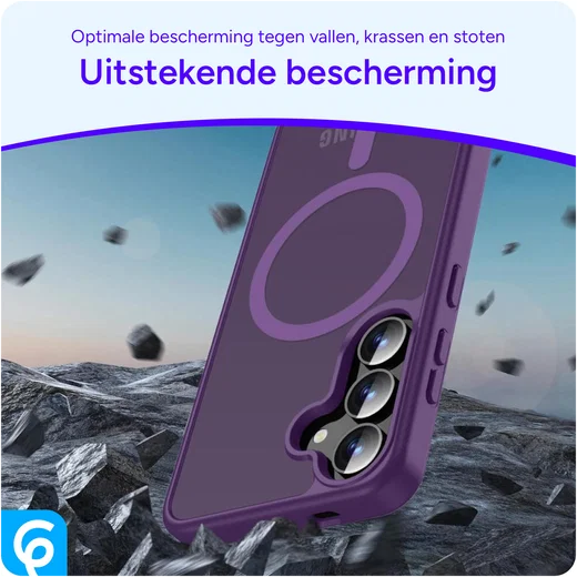 Samsung Galaxy S25 Hoesje met MagSafe / Qi2 Back Cover Matte Paars afbeelding 2