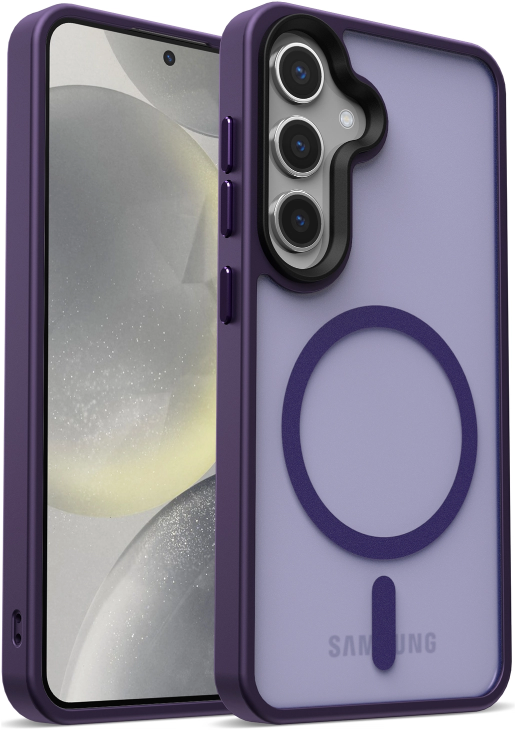 Samsung Galaxy S25 Hoesje met MagSafe / Qi2 Back Cover Matte Paars afbeelding 14
