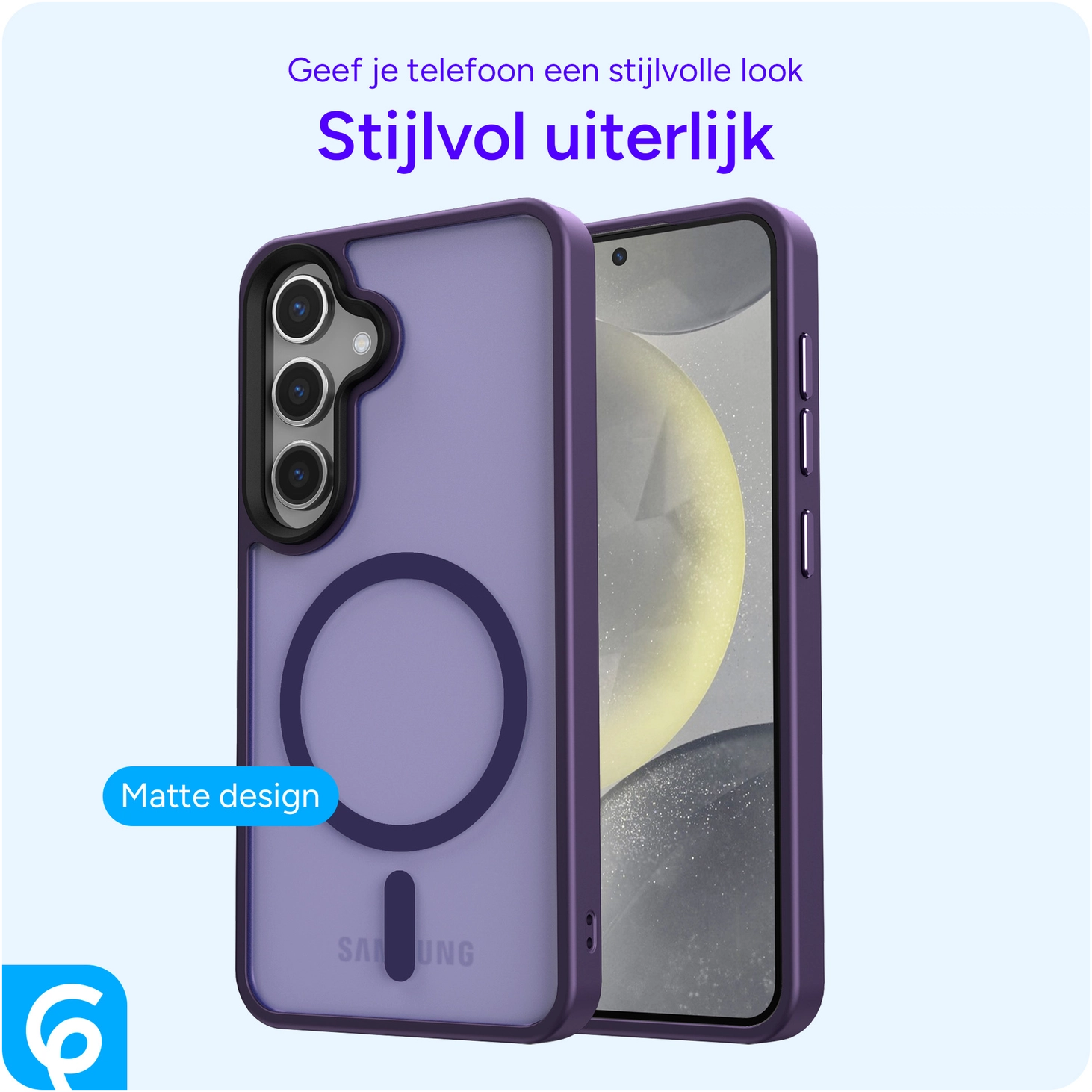 Samsung Galaxy S25 Hoesje met MagSafe / Qi2 Back Cover Matte Paars afbeelding 5