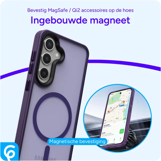 Samsung Galaxy S25 Hoesje met MagSafe / Qi2 Back Cover Matte Paars afbeelding 8